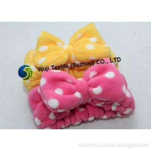 Convenient Dot-Printed Coral Fleece Headband , Hair Drying